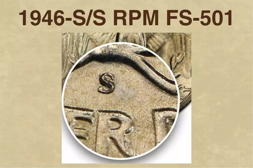 1946-S Washington Quarter S/S repunched mintmark FS-501 showing doubled S mint mark impressions under magnification
